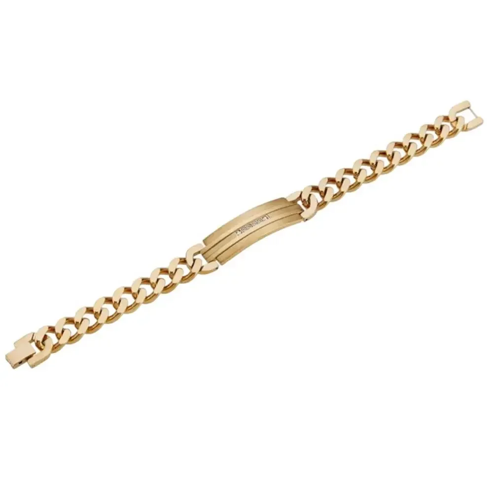 AMERICAN EXCHANGE Mens Goldtone Plated Diamond Cross Necklace & Bracelet 0.1 ctw